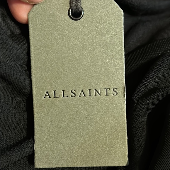 AllSaints‎ Sian Long Sleeve Dress Black NWT Size large - Picture 10 of 12